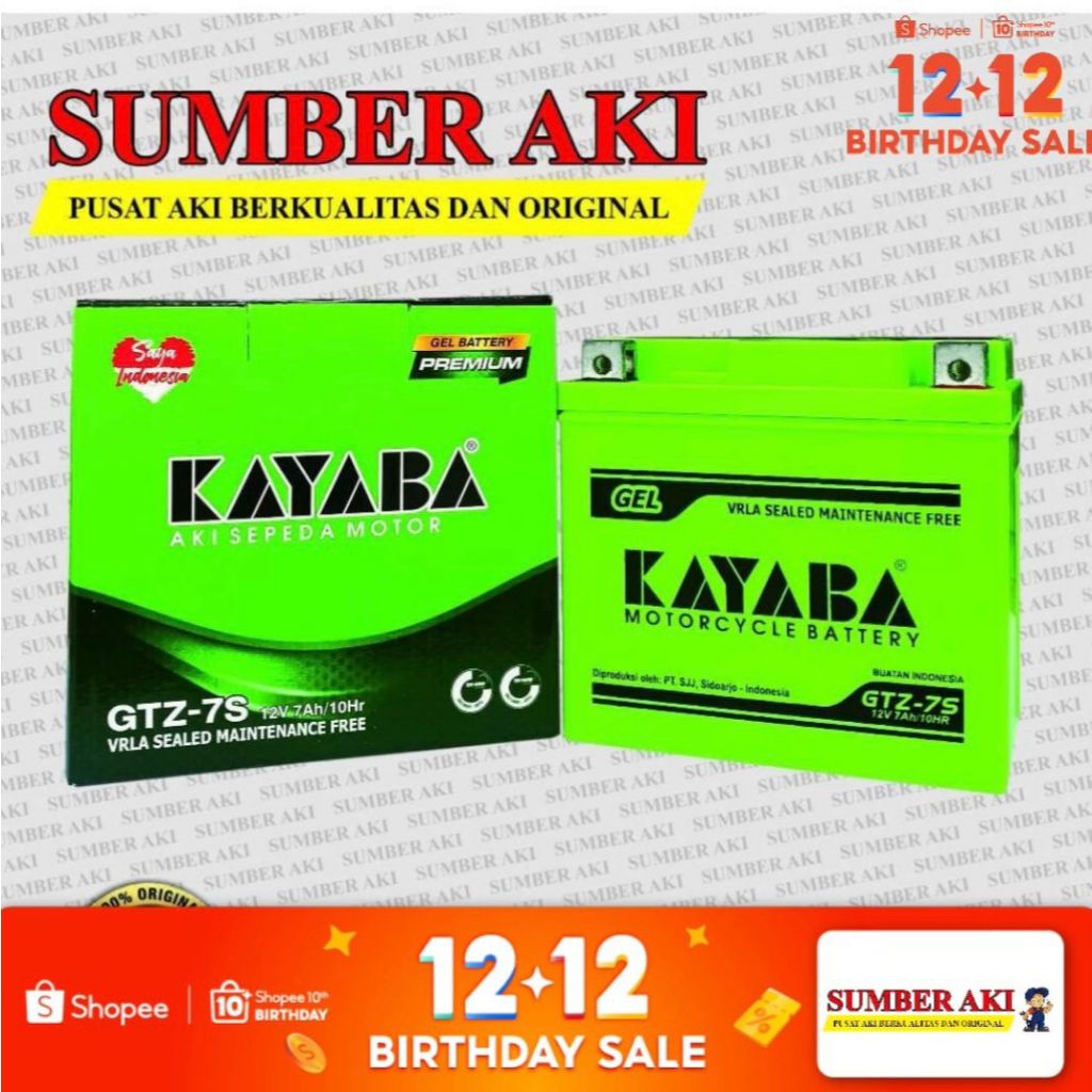 Aki Motor KAYABA PREMIUM GTZ7S HIJAU ACCU KERING HONDA VARIO 150 VARIO 125 PCX ADV SCOOPY