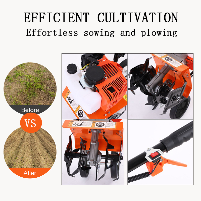 PALING LARIS REAIM Cultivator Mini Tiller Bensin Traktor Sawah 52CC Mesin Bajak Mesin 2Tak Alat