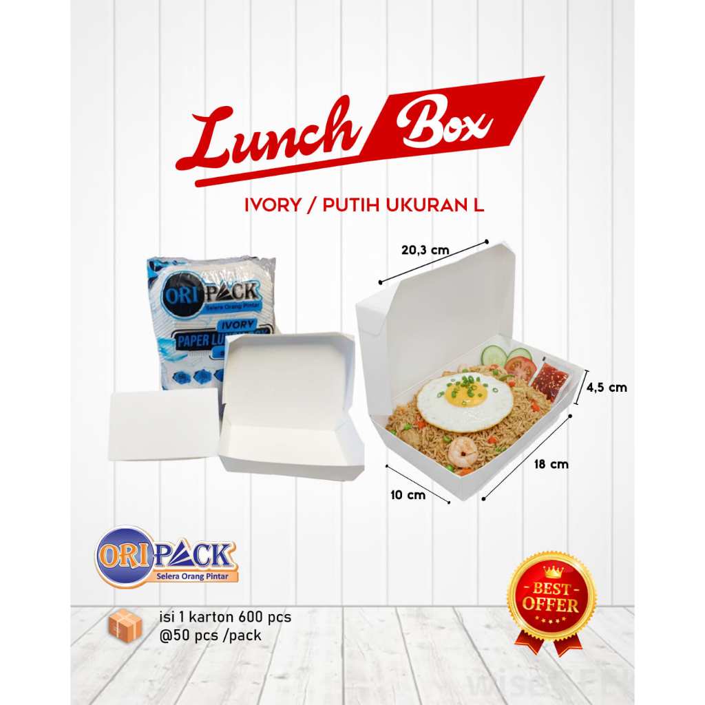 Paper Lunch Box Oripack Ivory & Kraft Uk M, L / LUNCH BOX ORIPACK