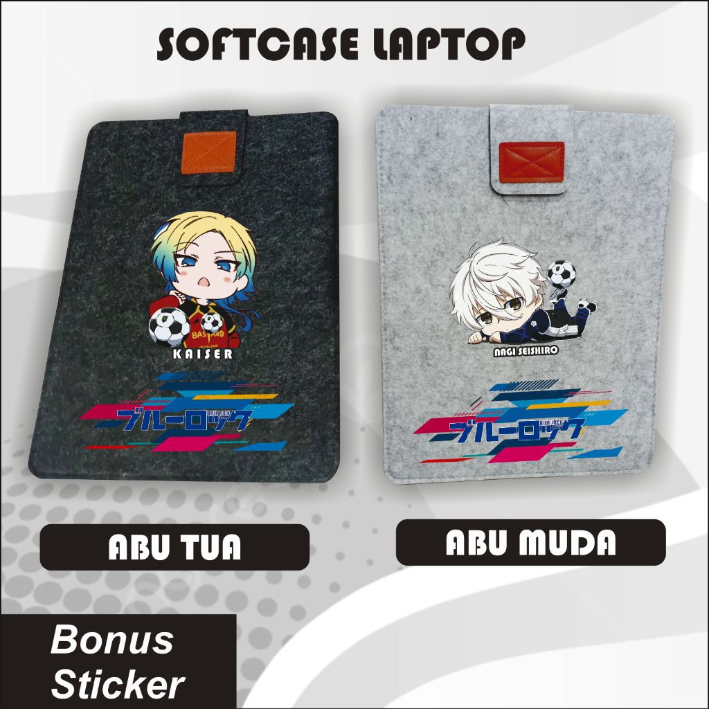Sleeve Case Sarung Laptop Anime Blue Lock Kaiser Nagi Seishiro Isagi bachira Shidou Ryusei