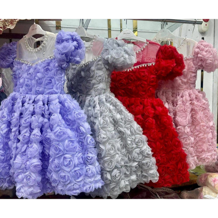 MSS-2025-Gaun  natal anak dress natal anak baju natal anak gaun kembang anak gaun mewah gaun payet d