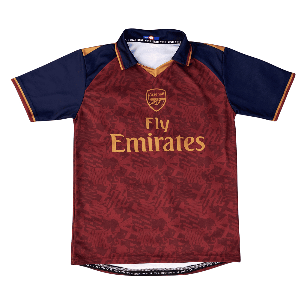 Jersey Club Fantasy Arsenal Maroon Motif Retro Vintage Unisex Anti UV Full Printing Sublimasi