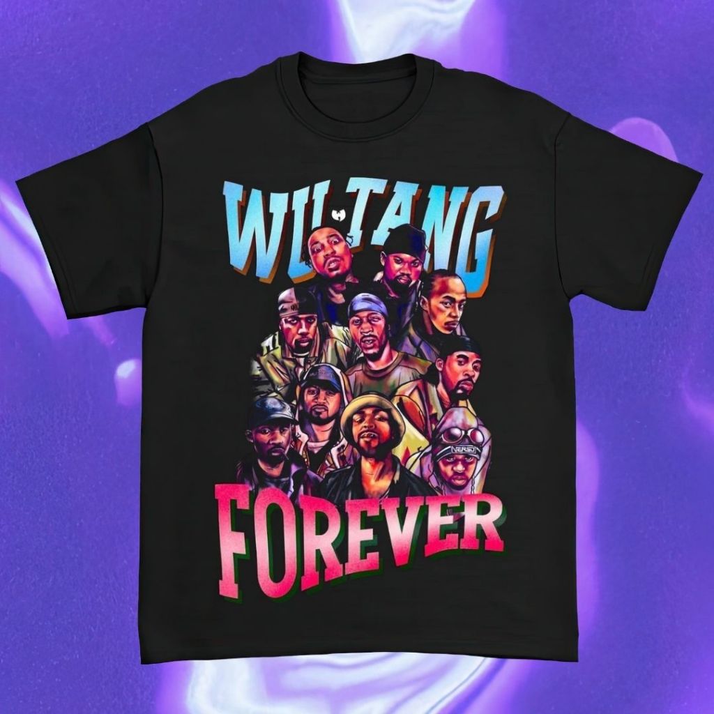 Purple Haze "Wu Tang Forever" Reguler Black / White T-Shirt Unisex Vintage | COD | Kaos Pria Wanita