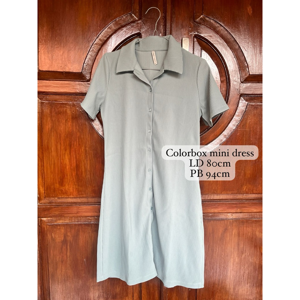 Colorbox Mini Dress Sage Green - Preloved Project