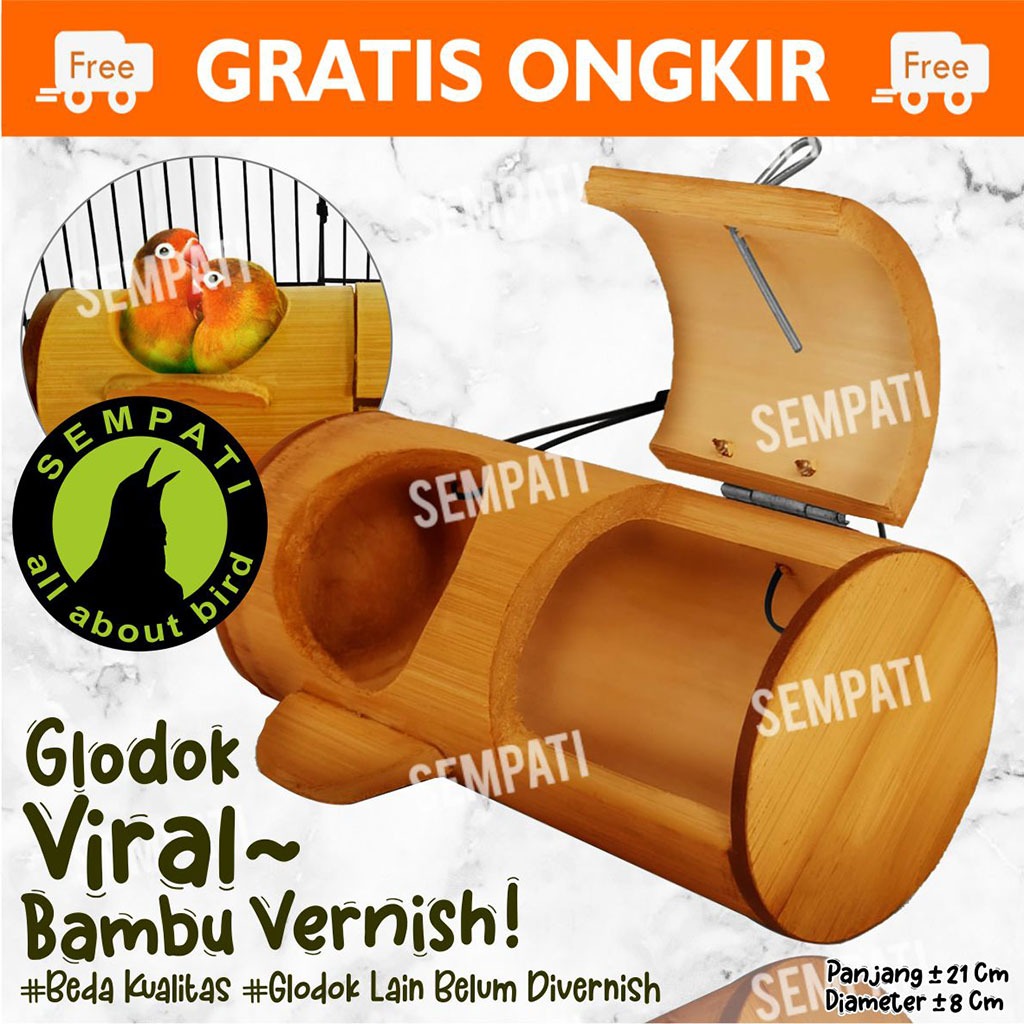 SEMPATI Glodok Bambu Pintu Depan Sarang Glodok Lovebird Parkit Sarang Telur Burung Lovebird Sangkar 