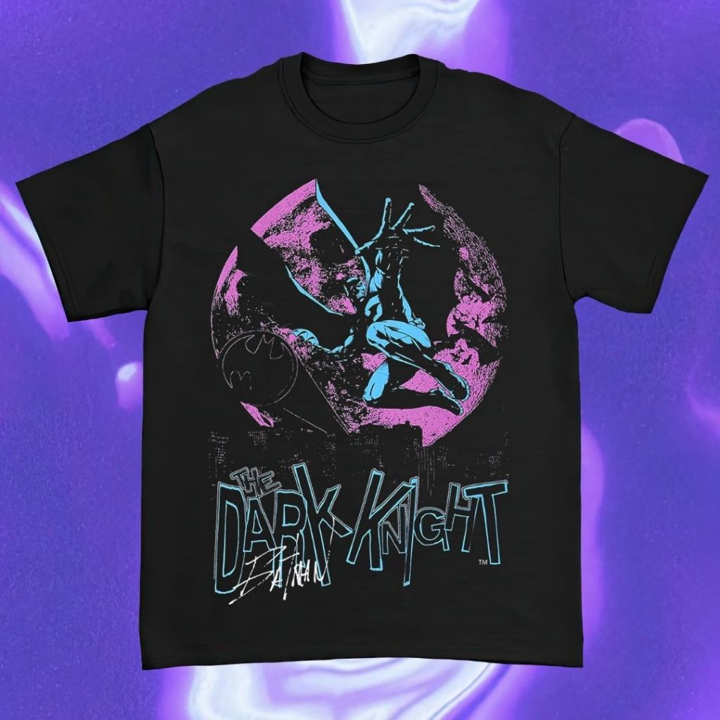Purple Haze "Batman The Dark Knight" Reguler Black / White T-Shirt Unisex Vintage | COD | Kaos Pria 