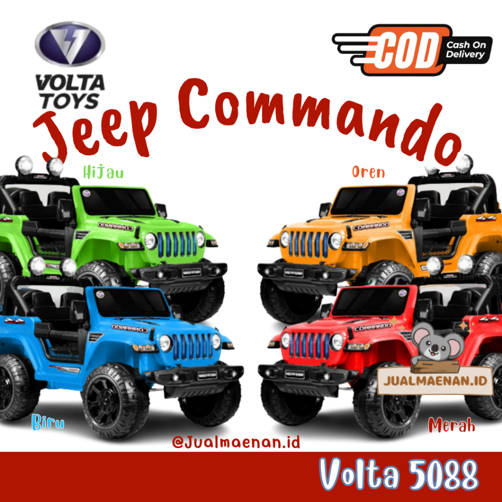 Mainan Mobil Aki Anak Jeep Commando SHP Volta 5088