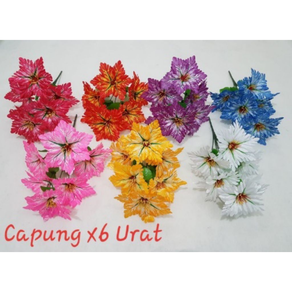 Bunga Capung 1 Tangkai 6 bunga artificial palsu dekorasi ruangan rumah pernikahan eceran grosir supp