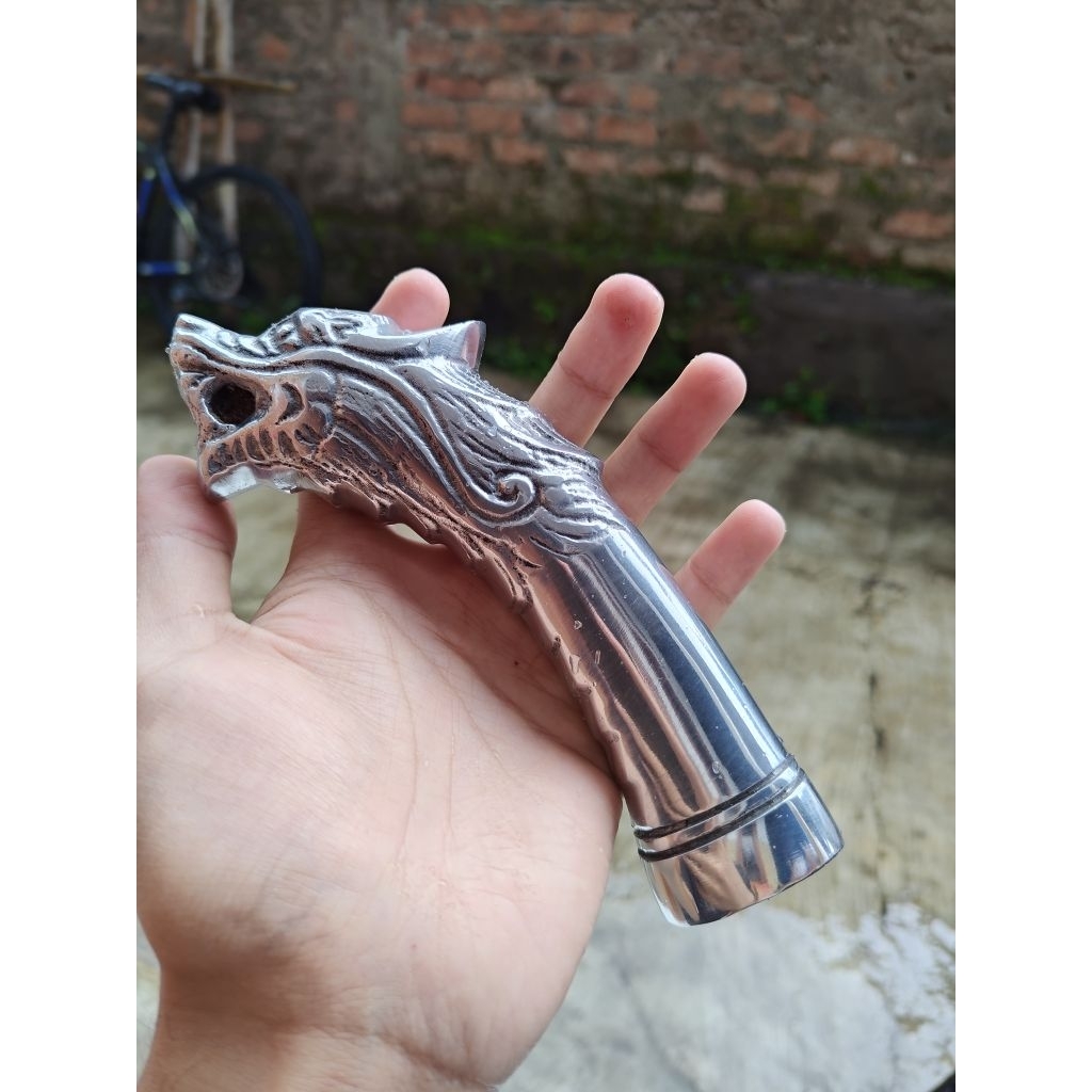 Gagang Golok / Handle Bedog Aluminium Full Model Naga