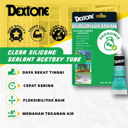Dextone Lem Kaca Silicone Sealant Asam Bening Aquarium/Lem kaca/sealent kaca Dextone (PCS)