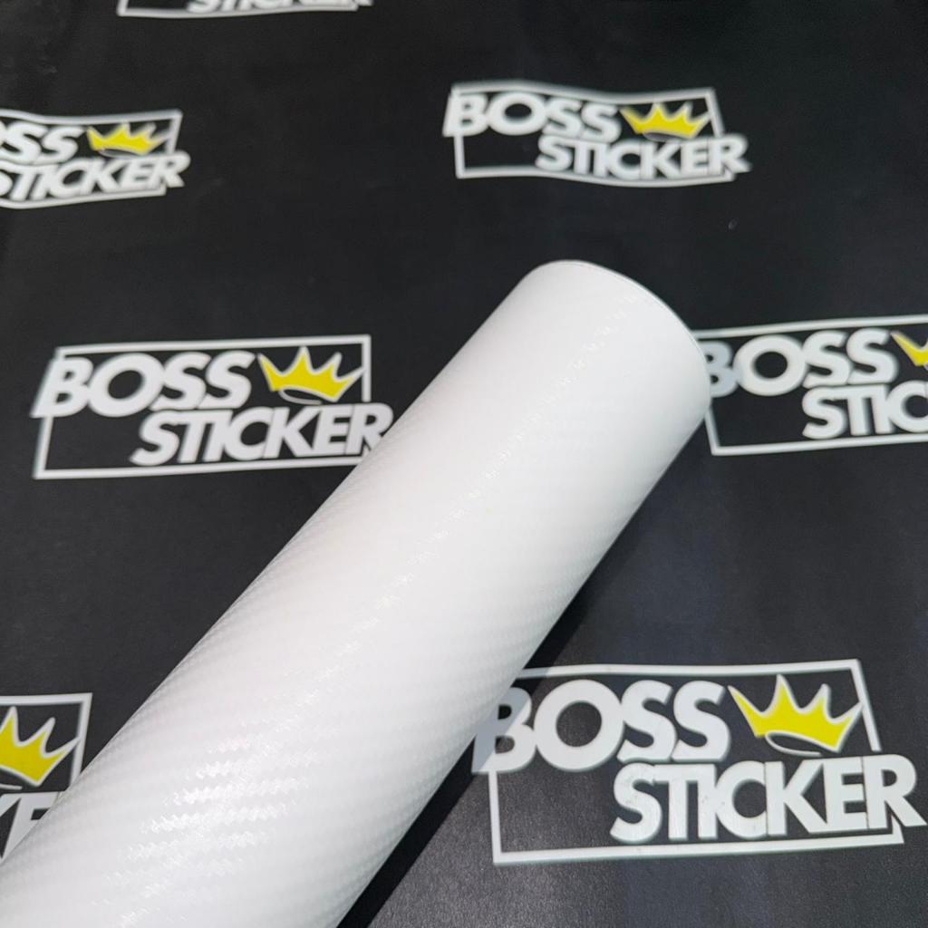 [ ROLL ] Sticker Carbon Putih 3D Doff / Skotlet Karbon Putih 3D Dopp