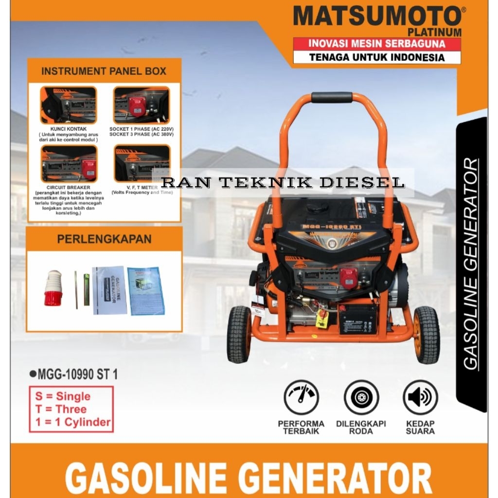Genset Generator Bensin MATSUMOTO MGG 10990 ST1 / 9000 Watt