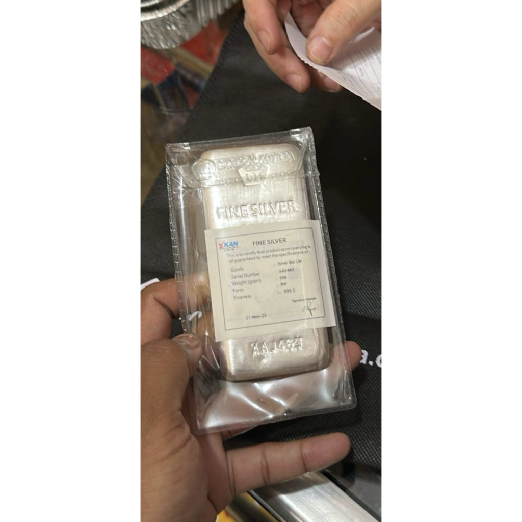 Perak Antam Murni Asli 500gr batangan Sertifikat