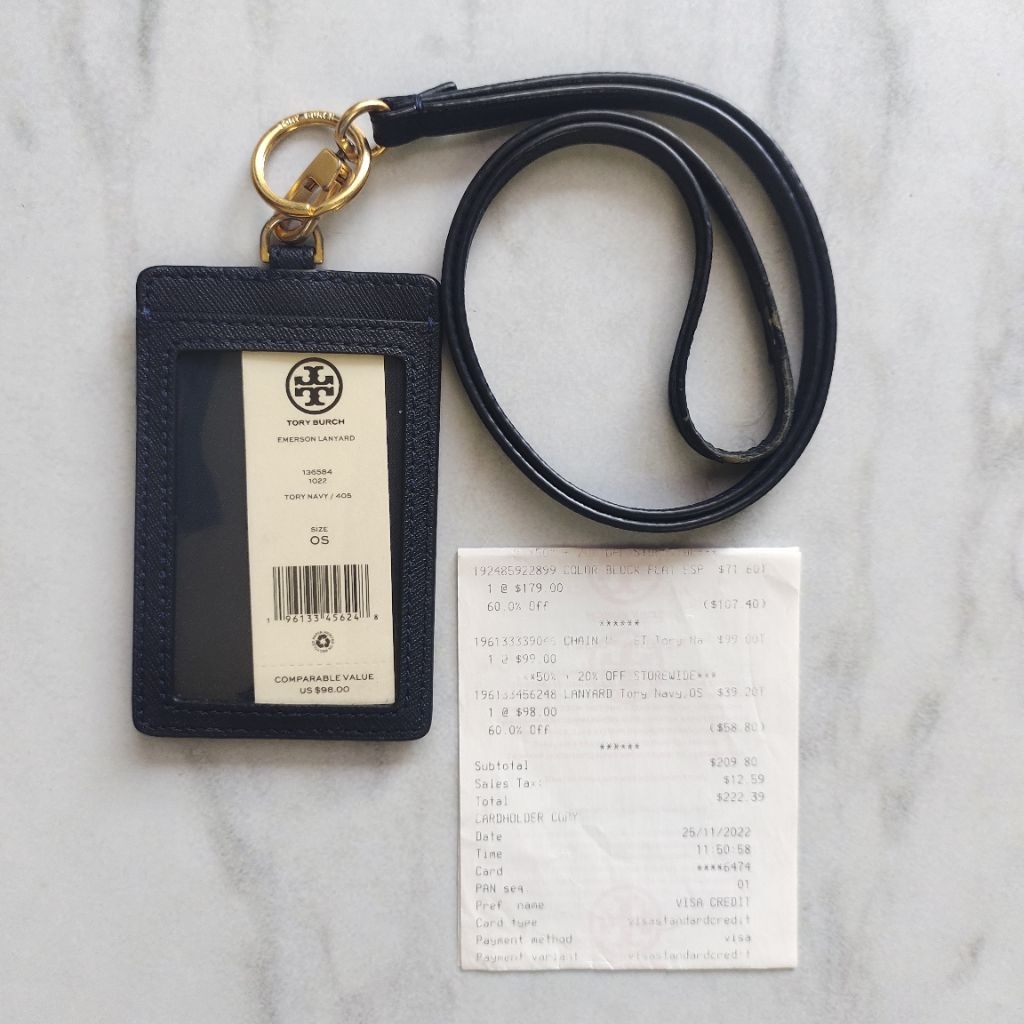 Preloved Tory Burch lanyard emerson navy