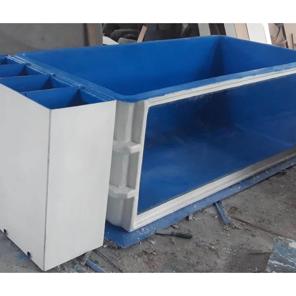 Aquarium Fiberglass 240x120x90 Bak Kolam Ikan Fiber Kaca dengan Chamber / Kolam Fiber Kaca / Bak Fib