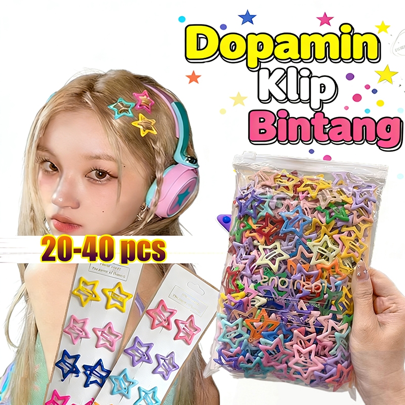 Jepit Rambut Bentuk Bintang 20-40PCS Hair Clips Bintang Aksesoris Rambut Wanita Pin Rambut Bintang W