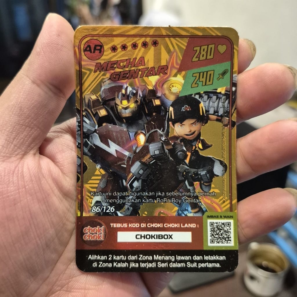 Kartu boboiboy x choki choki asli galaxy card AR SR pendukung vol 1 versi sesi satu