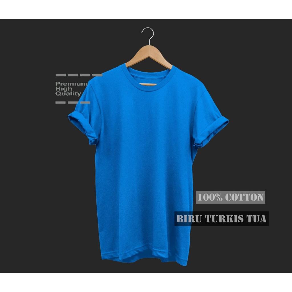 BiRU TURKiS TURKiSH Toska banyak warna Kaos Tshirt Baju Murah Distro POLOS Oblong sablon bordir LOGO