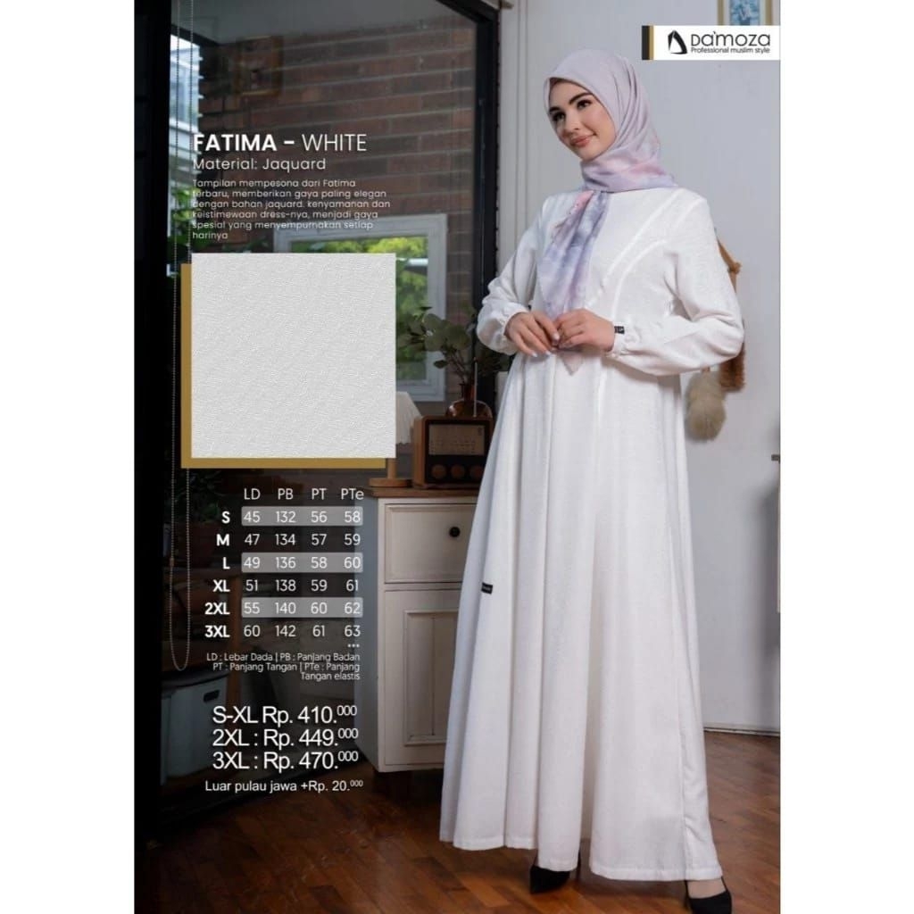 DRESS FATIMA BROKEN WHITE 02 BY DAMOZA