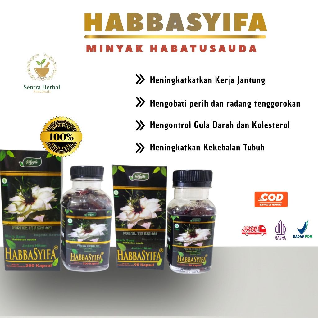 Habbasyifa 90 Kapsul & 200 Kapsul Original | Minyak Habbatusauda BPOM | Harga Grosir Termurah