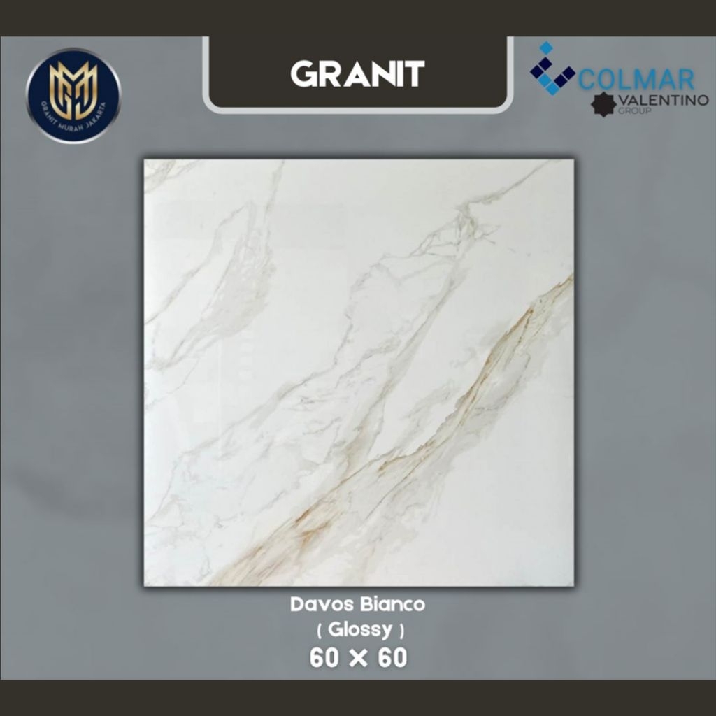 Granit colmar 60x60 davos bianco ( Glossy ) Valentino group