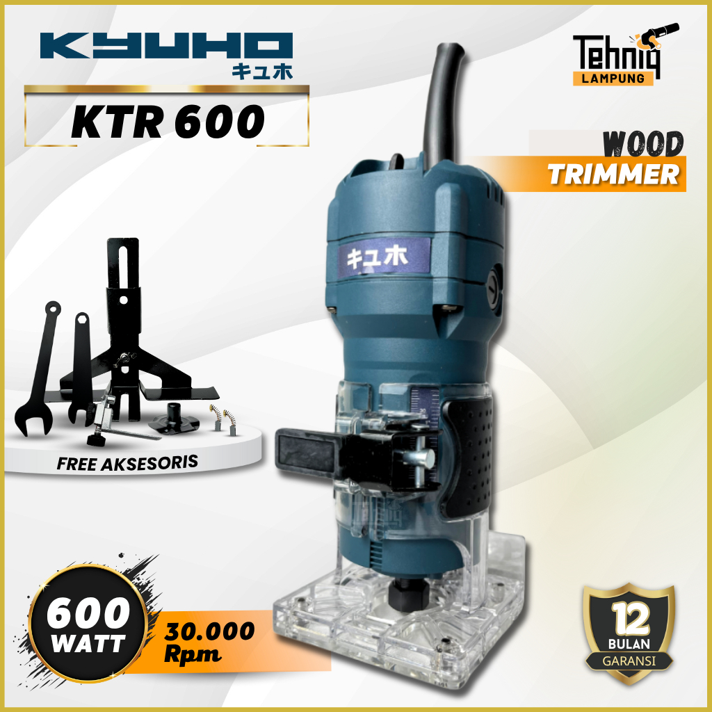 Kyuho KTR 600 Mesin Profil Kayu | Kyuho KTR-600 Trimmer Router | Kyuho Mesin Serut Kayu 600 Watt KTR
