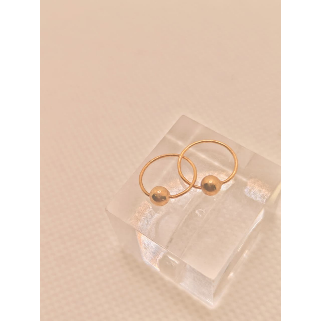 Anting Emas 8K Model Bulat Bola Minimalis