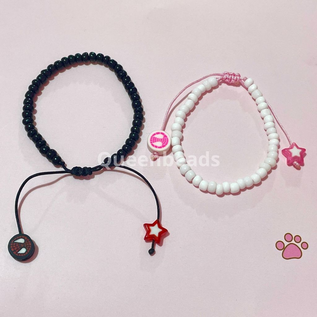 Gelang Couple Manik Spiderman Tali Serut