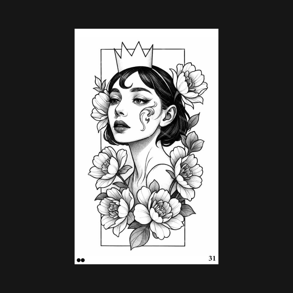 Duniatato-Stiker tato temporer semi permanen Motif Gambar 31