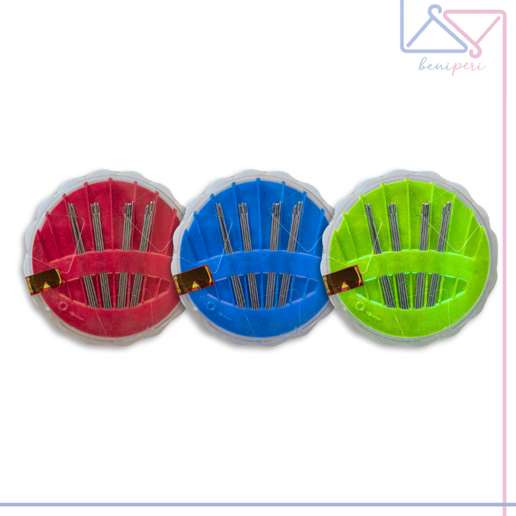 Jarum Jahit Tangan Bulat Jumbo Anti Karat 1 Piring Isi 16 Jarum