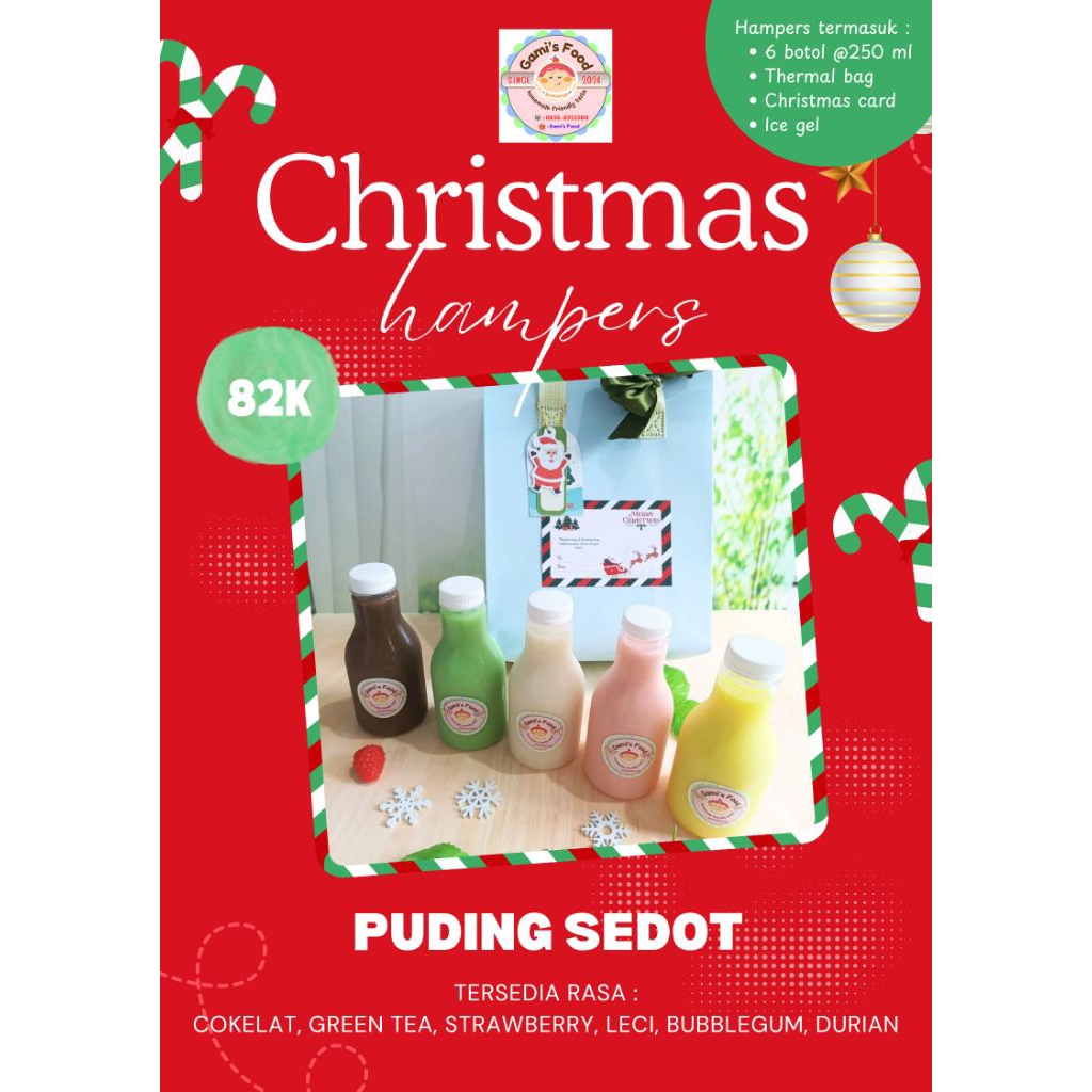 MURAH Hampers Natal Puding Sedot Botol Silky Puding Jelly Pudot Murah Enak Ready To Eat Homemade Sia