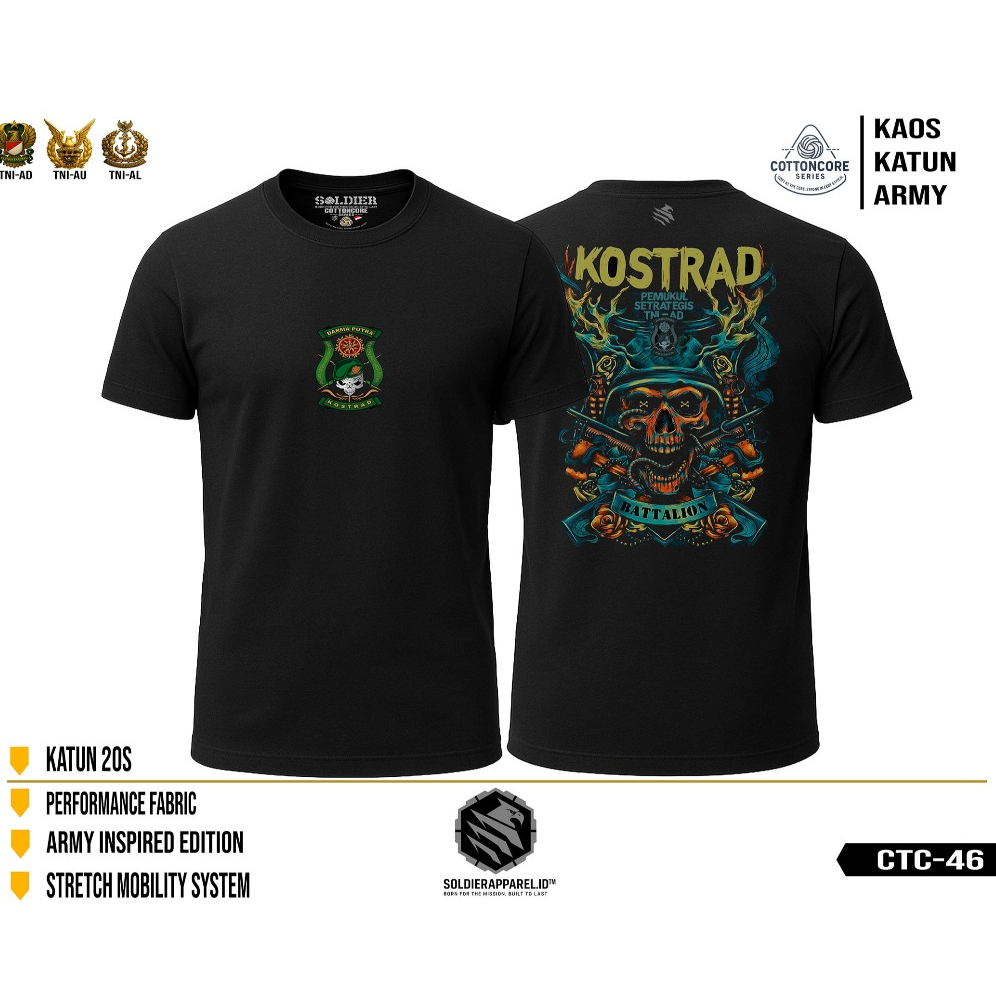 Kaos Pria Katun 20s Premium | Kostrad | Raider – CottonCore | Kaos Casual Adem & Nyaman