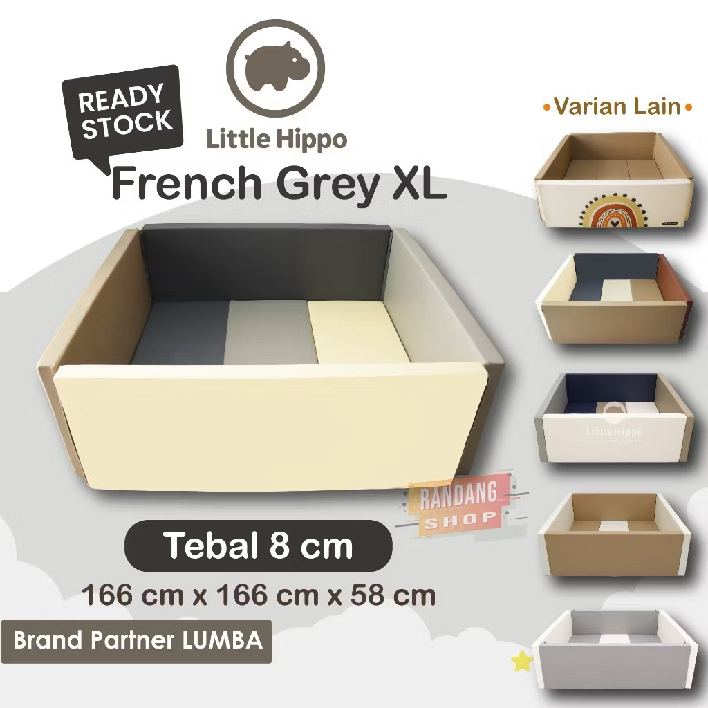 Little Hippo Bumper Bed Playmat Sister Brand Lumba | Bumpermat | Matras | Fence | Pagar | Box Bayi