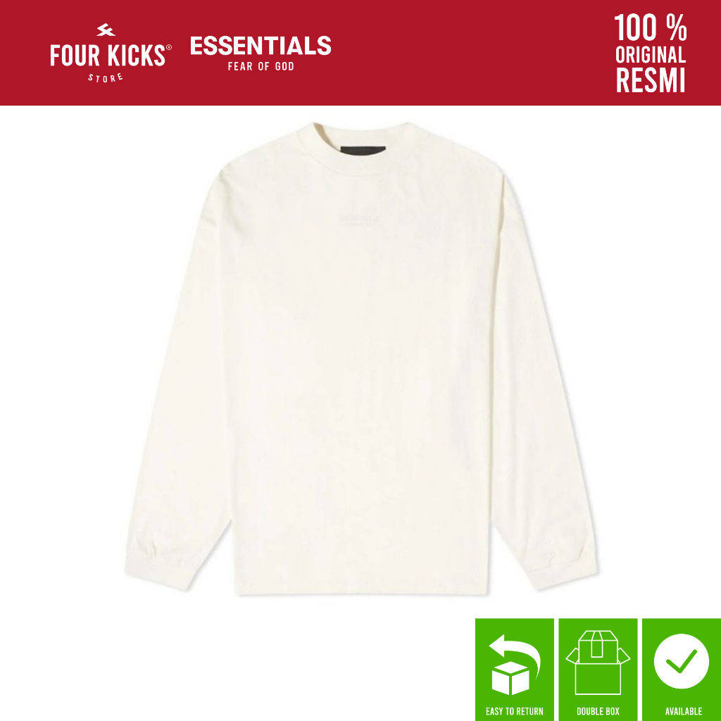 Essentials Tshirt Fear Of God Long sleeve Cloud Dancer - 100% ORIGINAL RESMI