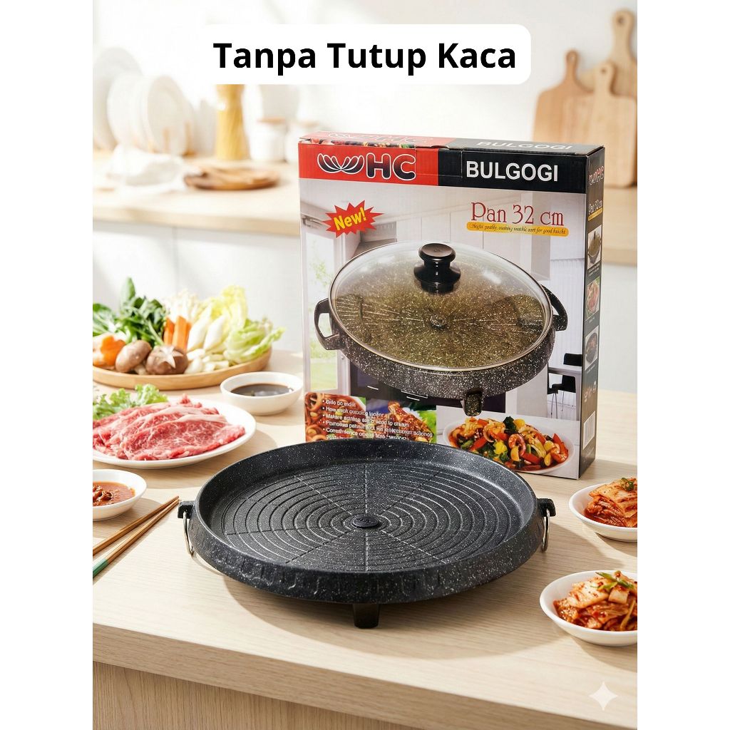[Termurah] HC Bulgogi Grill Pan 32cm Alat Panggang Korea Anti Lengket Panci Wajan Pemanggang BBQ Pan