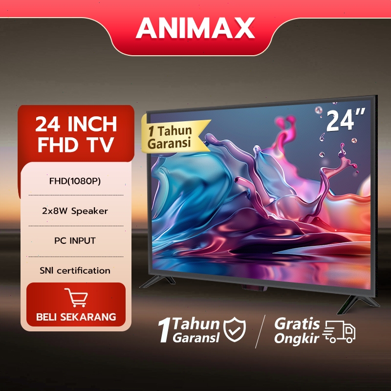 ANIMAX tv led digital 24 inch tv 24 inch tv led murah 1080 FHD