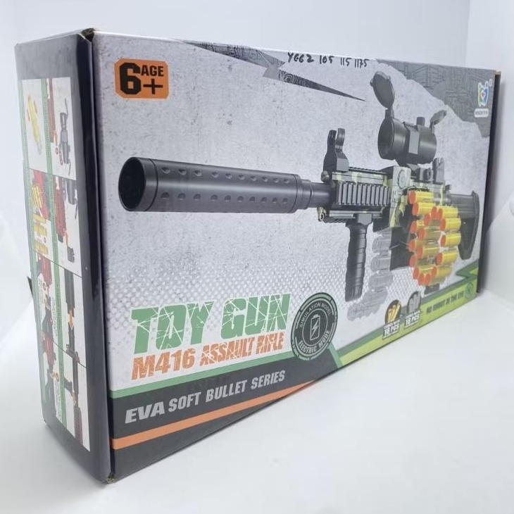 Mainan Anak TOY GUN M416 ASSAULT RIFLE – EVA SOFT BULLET SERIES Battery operation