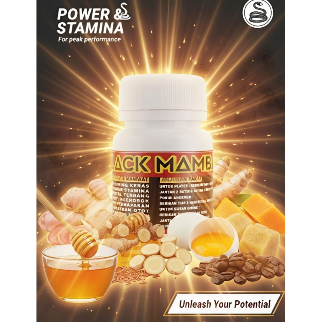 Pil Merpati Giring Keket BLACK MAMBA IDEAL PILLS isi 100 Butir extra power pil edan ginseng teki los