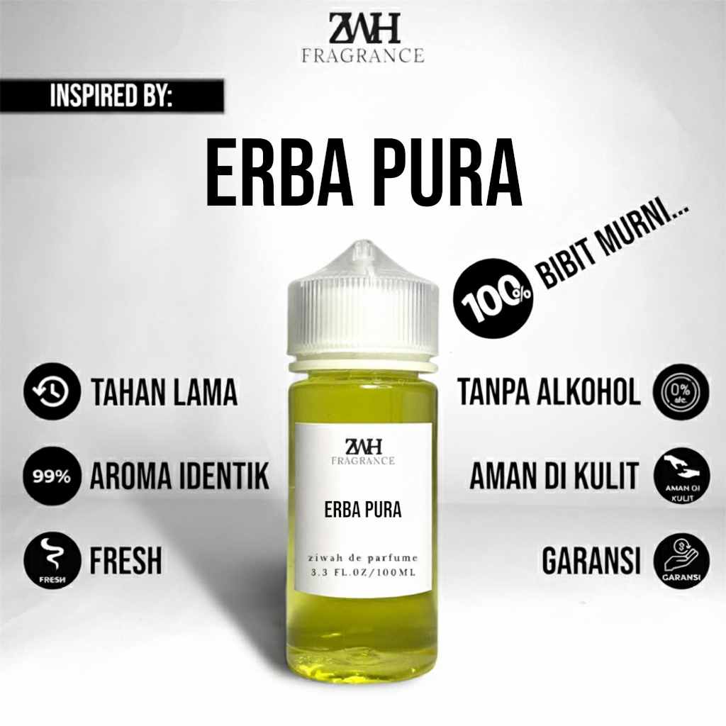 Ziwah Bibit Parfum Murni Premium Inspired Erba Pura Non Alkohol Tahan Lama
