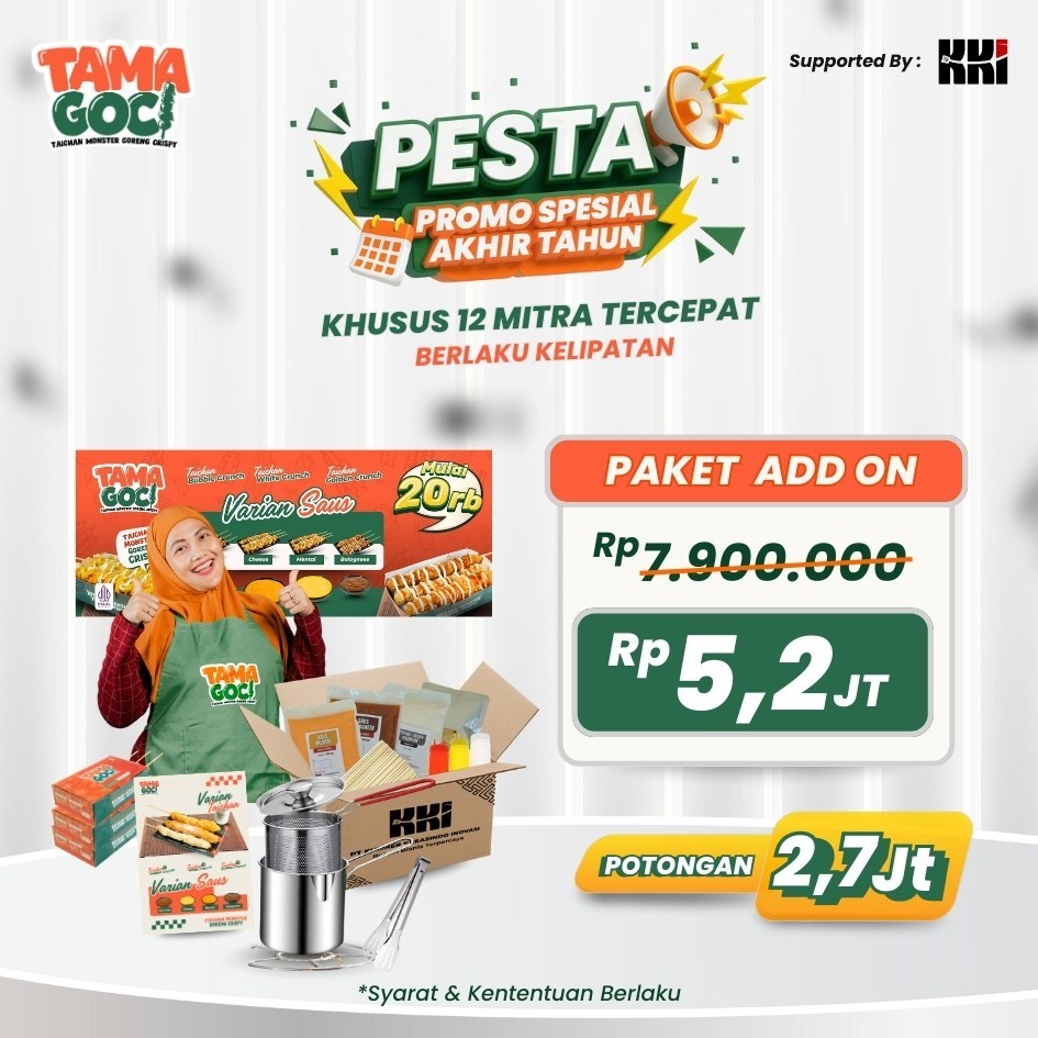 Kemitraan Tamagoci Taichan Goreng Monster Crispy Viral Franchise Kekinian Paket Add on