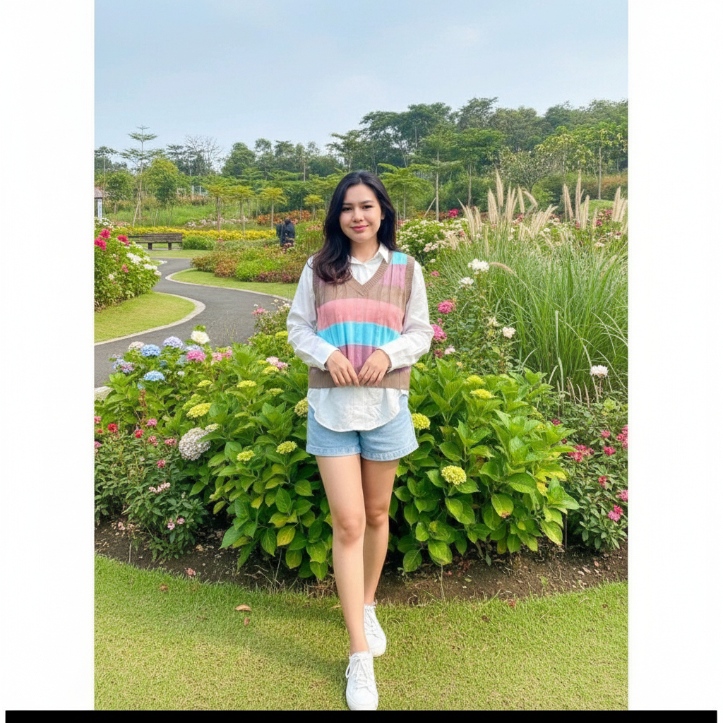 Candy Cable Vest Rompi Rajut Wanita / Vest Cable Rainbow / Rompi Rajut Wanita Warna Pelangi / Rompi 