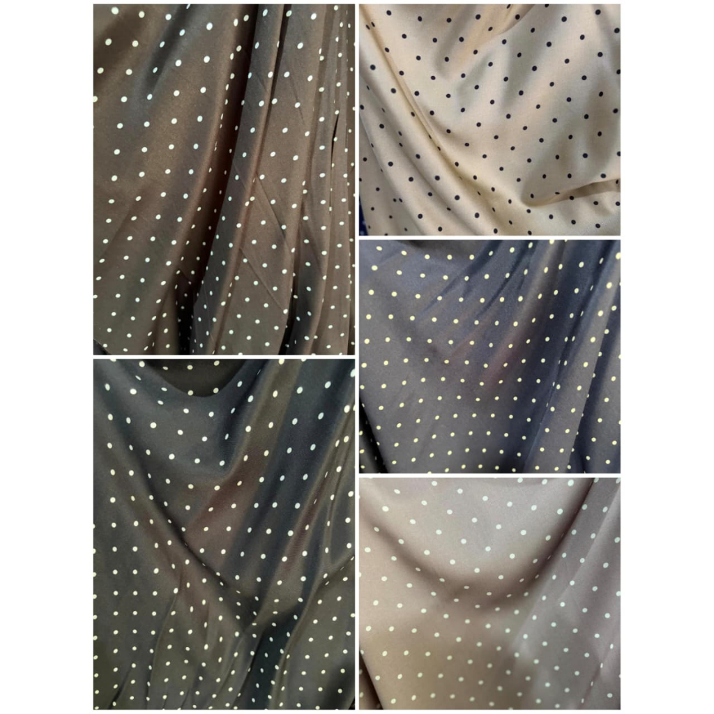 Kain Katun Rayon Twill Motif Polkadot Premium (0,5 Meter)
