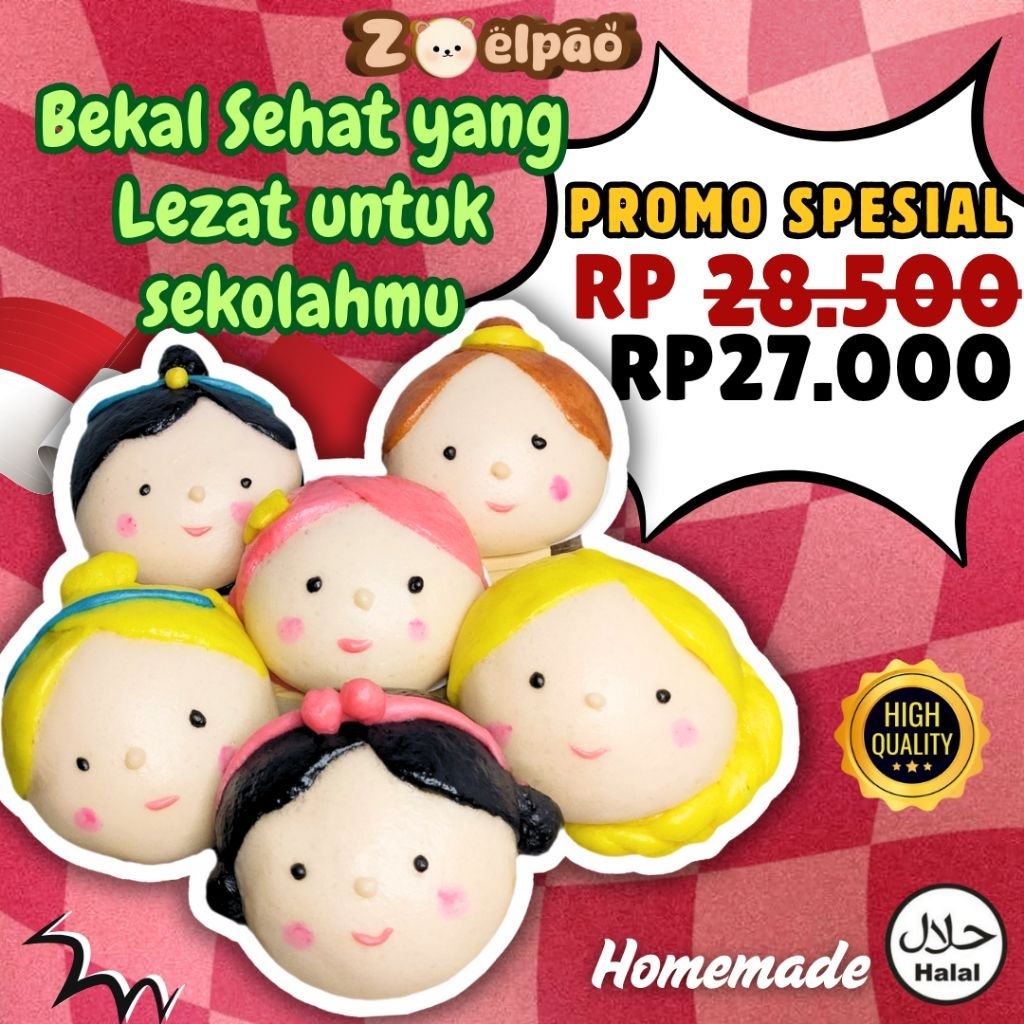 Bakpao Karakter Frozen Zoelpao, Edisi karakter Orang/BTS/superhero, Halal, Isi 6