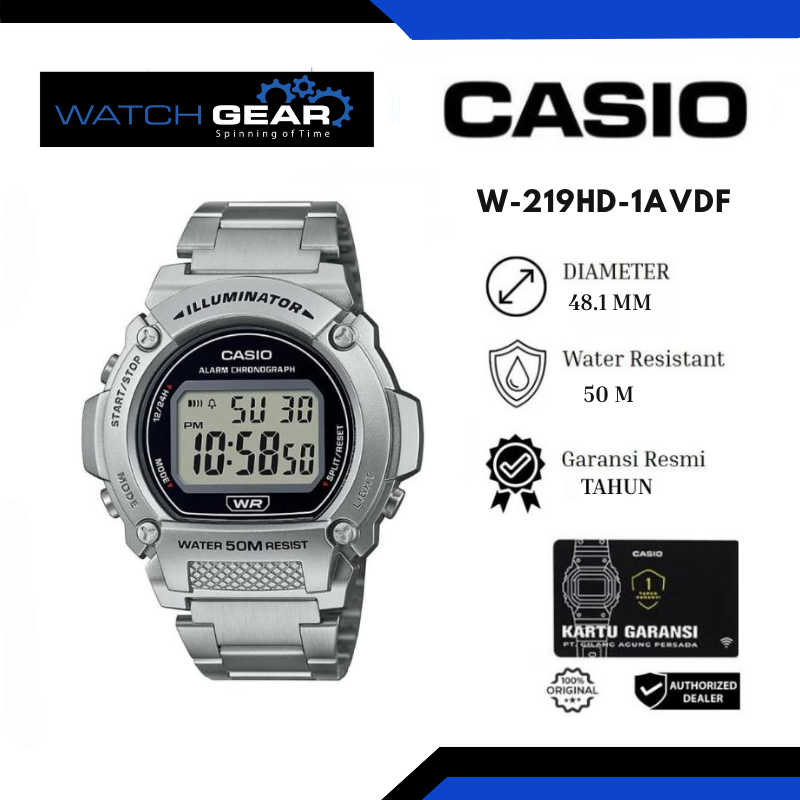 Jam tangan pria Casio W-219HD-1AVDF