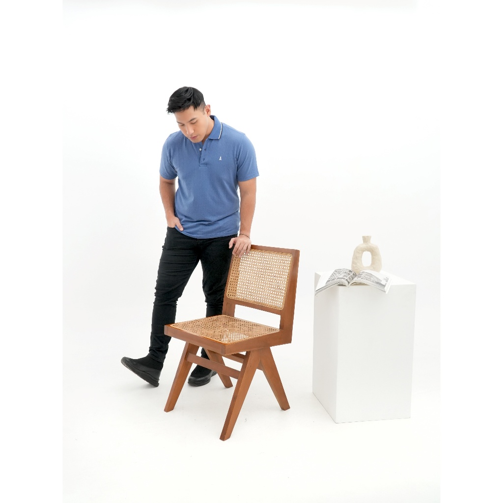 Andre Michel Polo Shirt Lengan Pendek Krem / Biru 3455