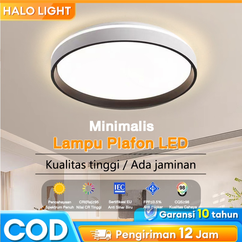 Lampu Plafon Gantung Minimalis Modern Ruang Tamu Kamar Tidur Lampu Plafon PVC LED 3 Warna Dekorasi L