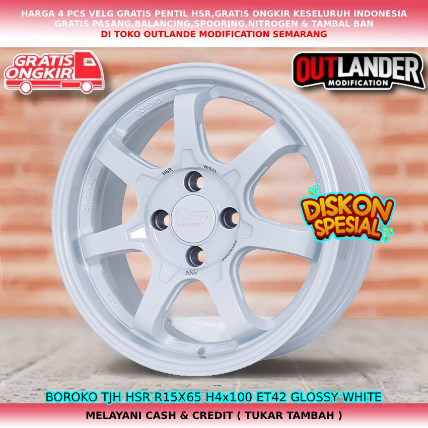 Velg racing ring15 untuk mobil Brio| City| Civic| Estilo| Freed| Ferio| dll velg hsr boroko tjh R15