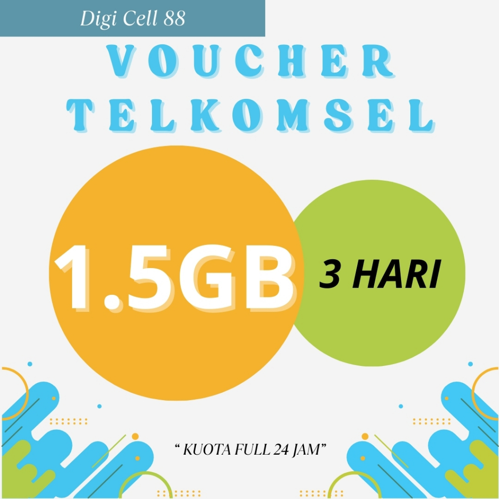 Voucher Telkomsel Kouta 1,5GB 3 Hari | Voucher Telkomsel 1.5GB | Digicell88