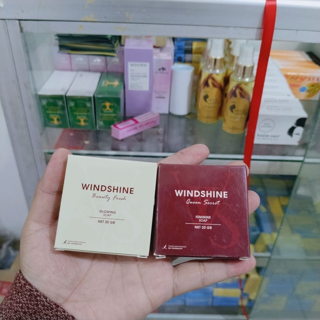 2PC WINDSHINE SABUN PENCERAH WAJAH GLOWING/SABUN WS