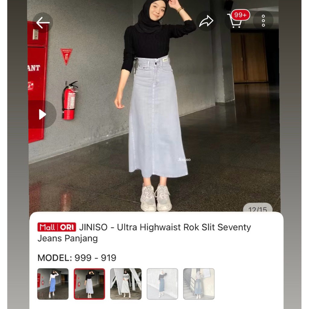 preloved Rok Jeans Jiniso baru size 33